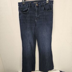 Womens Ryegrass High Rise Flare Jeans Sz 12 Dark Bell Bottom Retro Vintage T0387